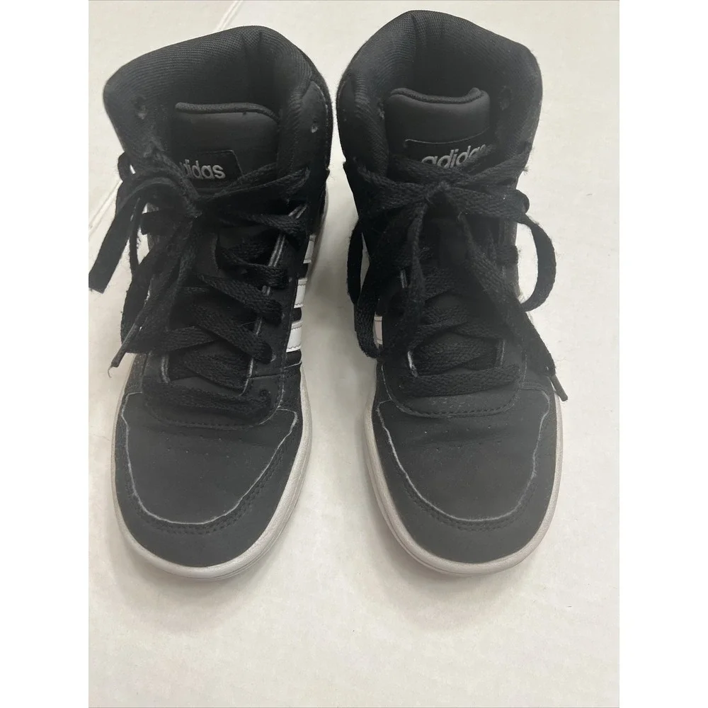 Adidas Kids Hoops 2 FY6468 Black Running Shoes Sneakers Size 2 US Basketball Mid